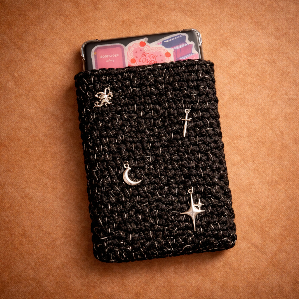 Midnight Crochet Kindle Sleeve – Handmade Bookish Case