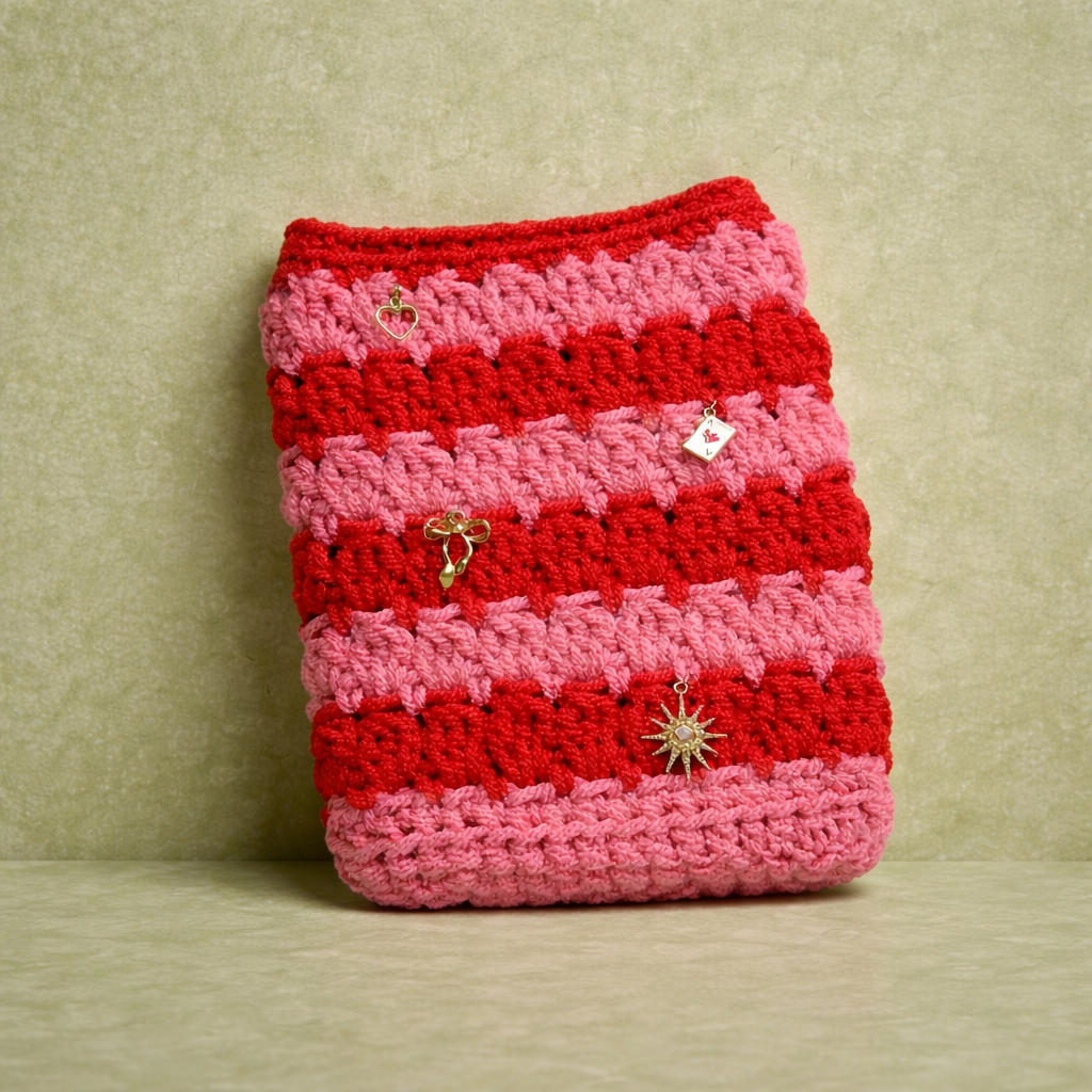 Sweetheart Crochet Kindle Sleeve – Handmade Bookish Case